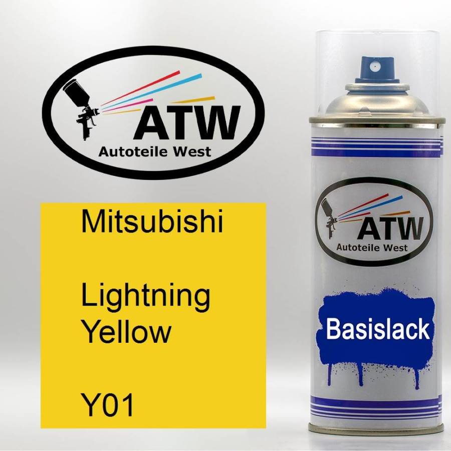 Mitsubishi, Lightning Yellow, Y01: 400ml Sprühdose, von ATW Autoteile West.